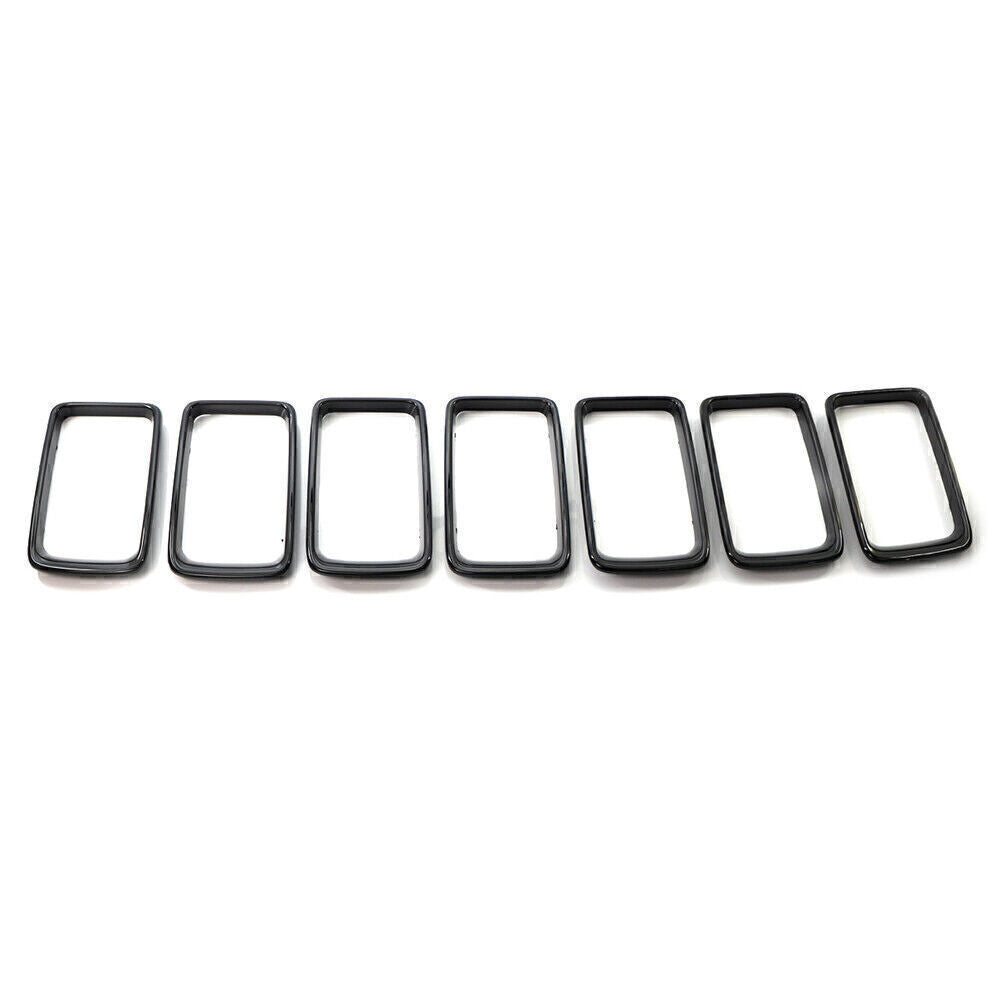 Front Grille Grill Inserted Ring Trim Cover Black for Jeep Grand Cherokee 14-16
