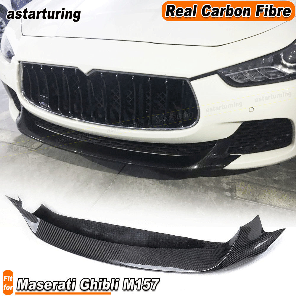 Fit for Maserati Ghibli S Q4 Base 2014-2017 REAL Carbon Front Bumper Lip Spoiler