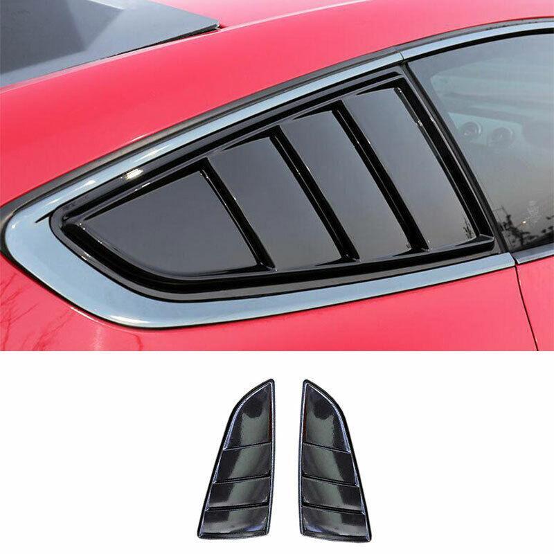 for Ford for Mustang 2015-22 Gloss Black Rear Side Window Quarter Louver Cover Trim