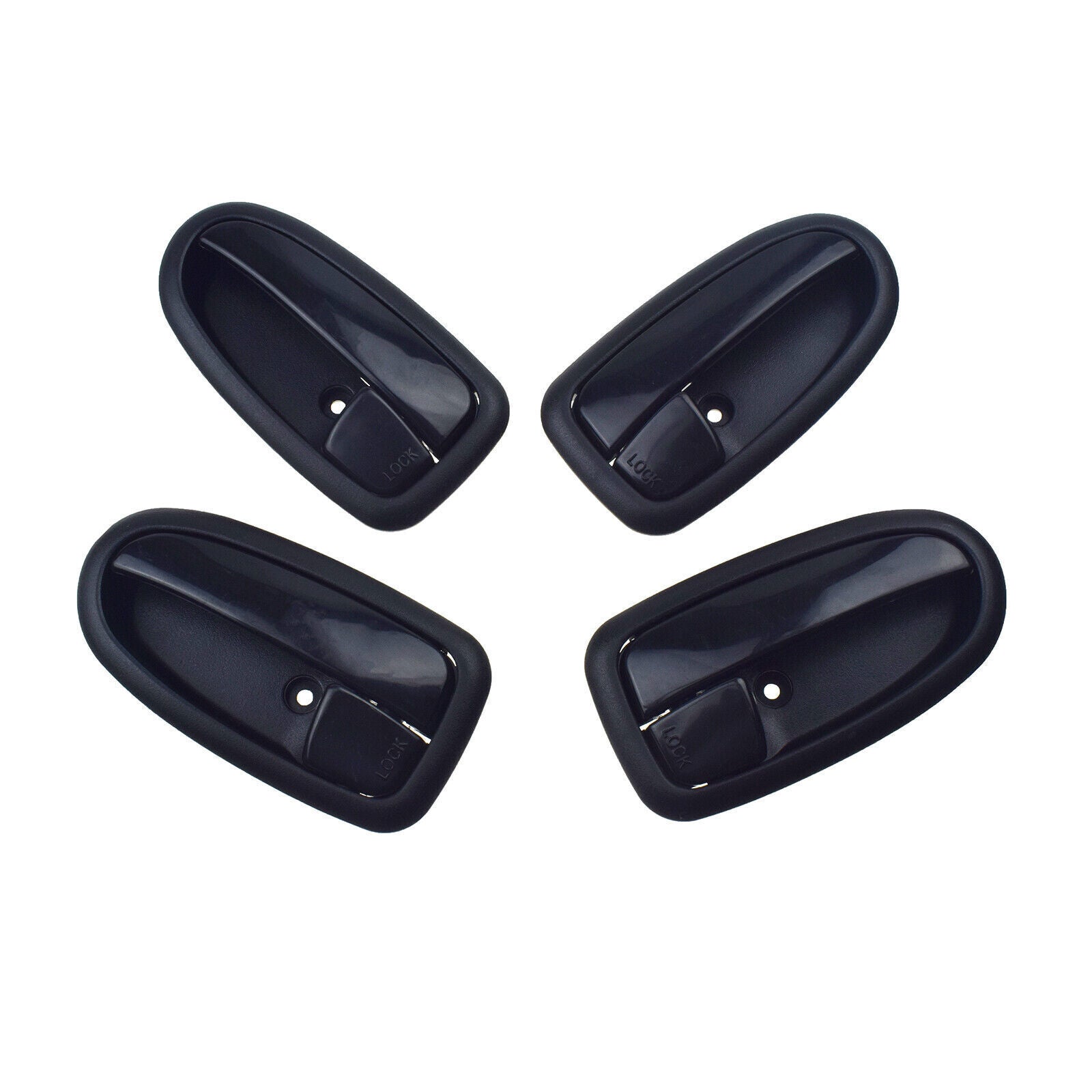 for Hyundai Matrix Lavita 01-10 Set of 4 Interior Door Handles Black FL RL RR