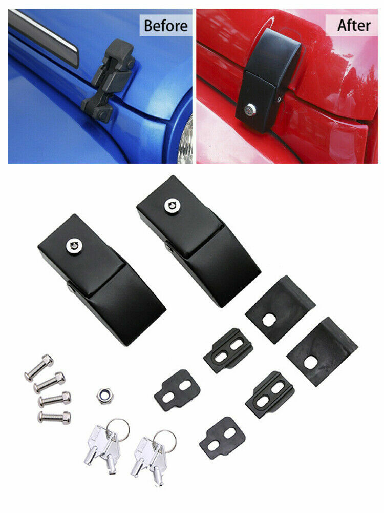 Canopy Lock Hood Catch Lock Latch Buckle with Keys for Jeep for Wrangler 07-17 AT