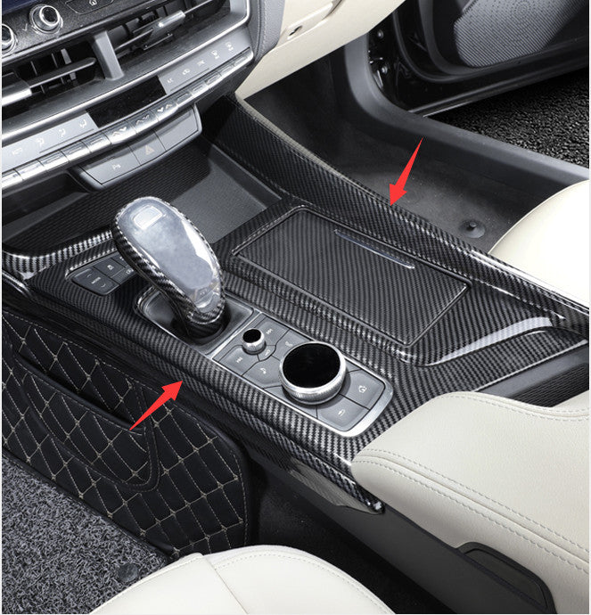 for Cadillac CT5 2019-2020 Console Gear Shift Both Side Trim ABS Carbon Fiber 2x