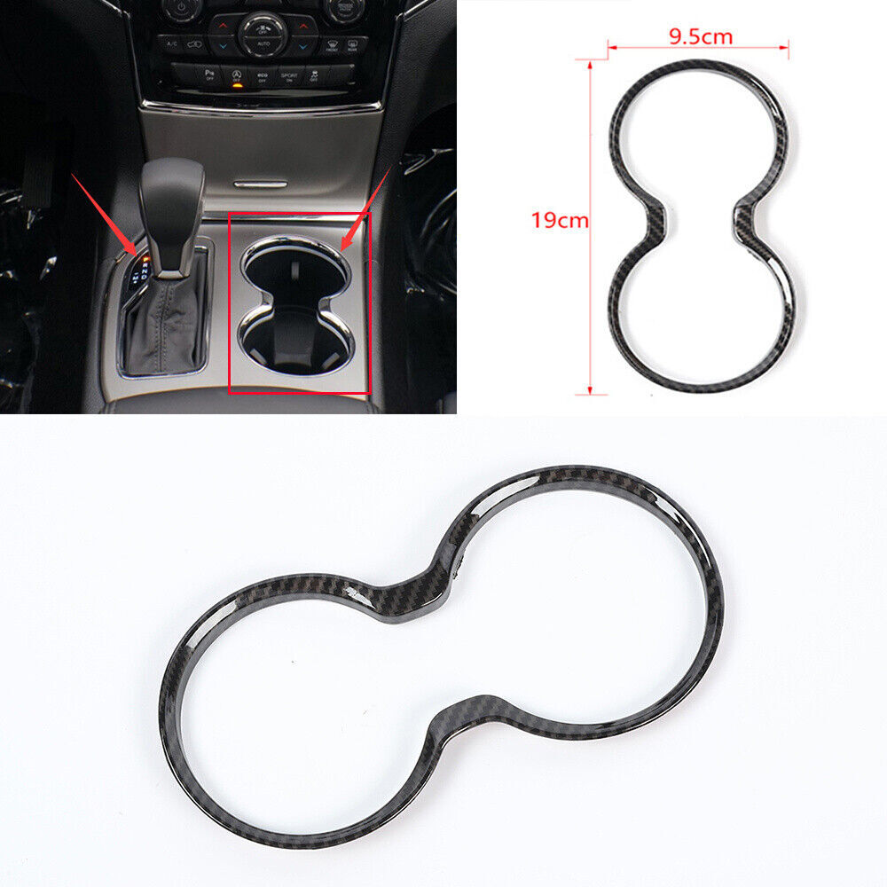 Carbon Fiber ABS Water Cup Holder Panel Trim Fit for Jeep Grand Cherokee 2011-21