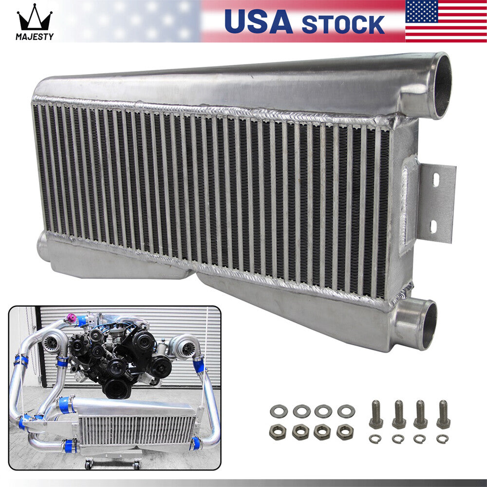 Universal Twin Turbo Intercooler 24x9x3.5 Bar Plate Custom (2 In/1 Out) SL