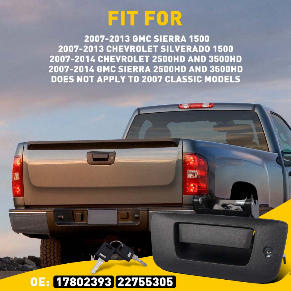 New tailgate handle with bezel and lock kit for 2007-2013 for Chevrolet Silverado for GMC for Sierra