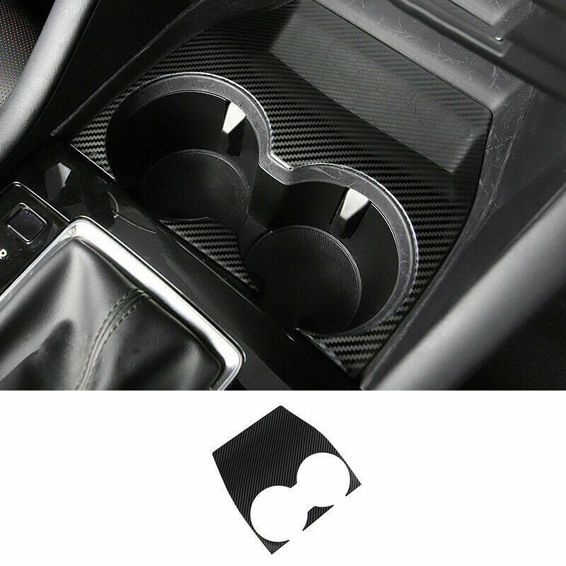 2P for Mazda 3 Axela 2019-2022 Carbon Fiber Central Console Water Cup Cover Trim