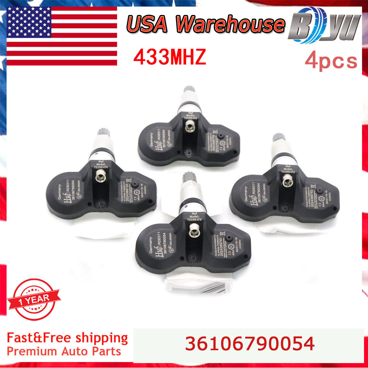 Set of 4 New Tire Pressure Sensor TPMS 36106790054 for BMW X3 X5 Z4 for MINI 433MHz