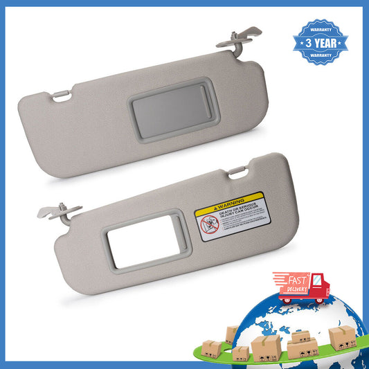 2X Left+Right Gray Sun Visor W/ Mirror for Hyundai for Elantra 2011-2015 1.8L 2.0L