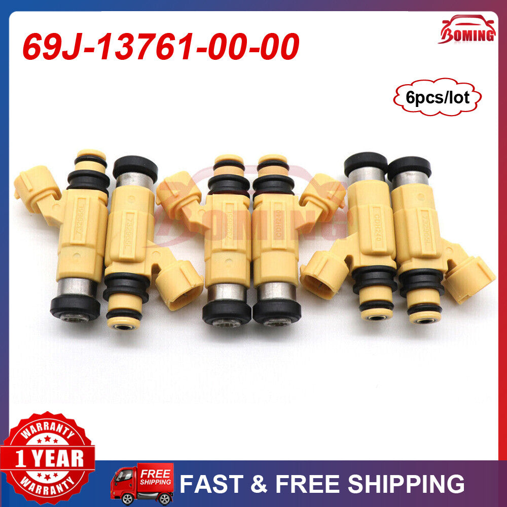 6PCS New for Yamaha F200 - F225 Outboard 2002-2012 Fuel Injector 69J-13761-00-00