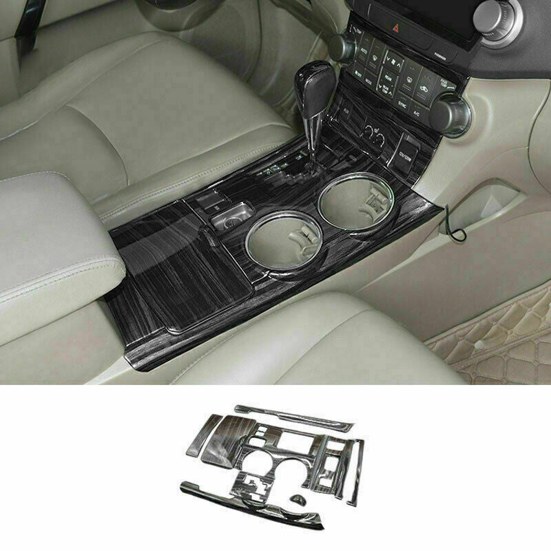 for Toyota Highlander 2008-2013 Interior Gear Shift Panel Cover Wood Grain Decor