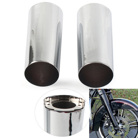 Fit for Harley Electra Tri Glide FLHX +2 Smooth Fork Tube Slider Covers Cowbells UK
