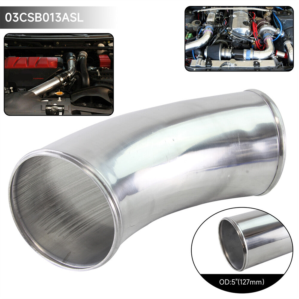45 Degree 127mm 5 inch Aluminum Intercooler Intake Pipe Piping Tube Hose
