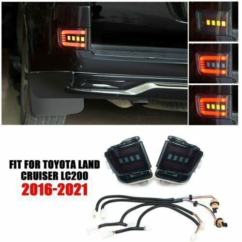 Rear Bumper LED Tail brake Fog light ABS For 2016-2021 for Toyota for Land Cruiser LC200