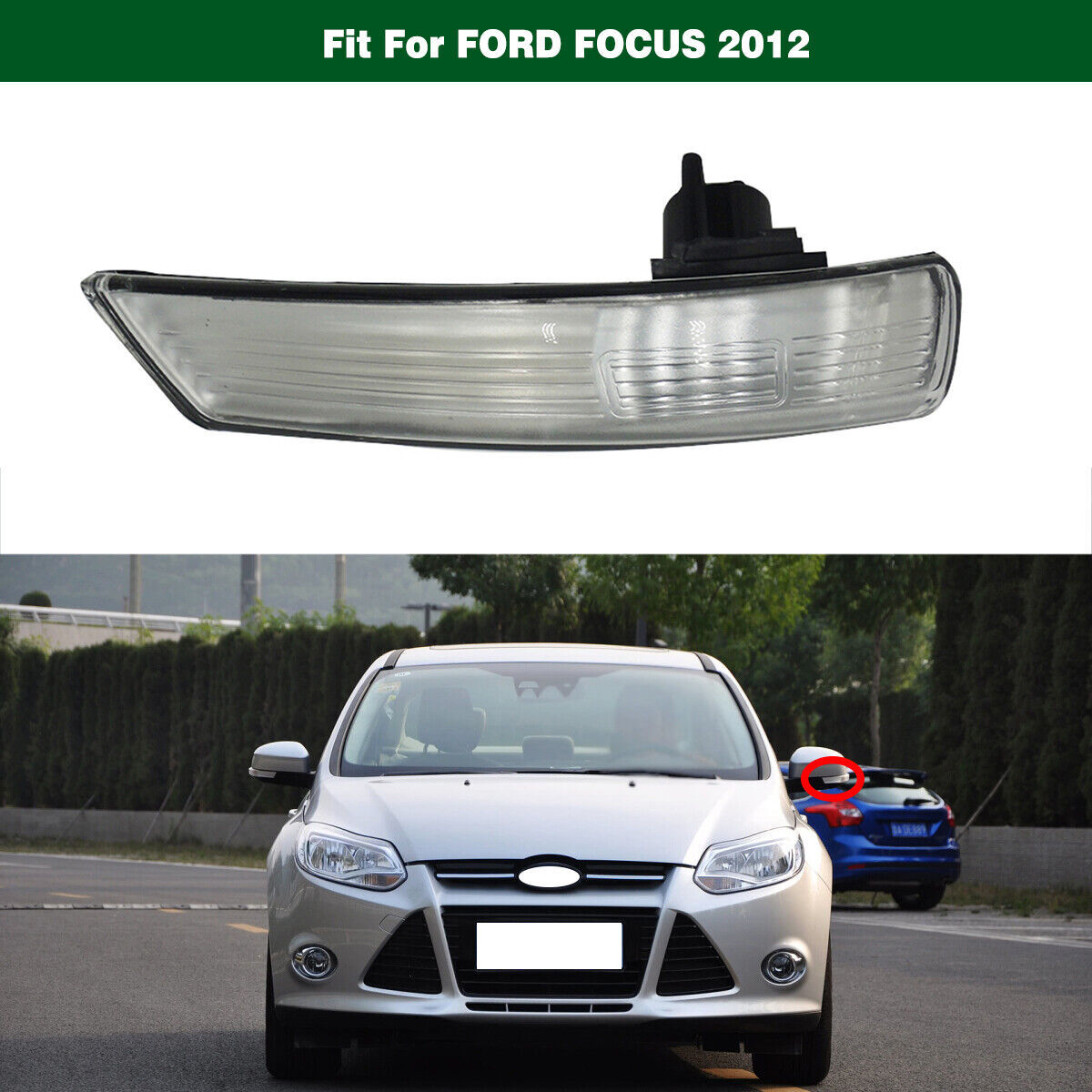 Mirror Turn Signal Light Lamp Driver Side Left Fit for Ford Focus 2012-2013 2014
