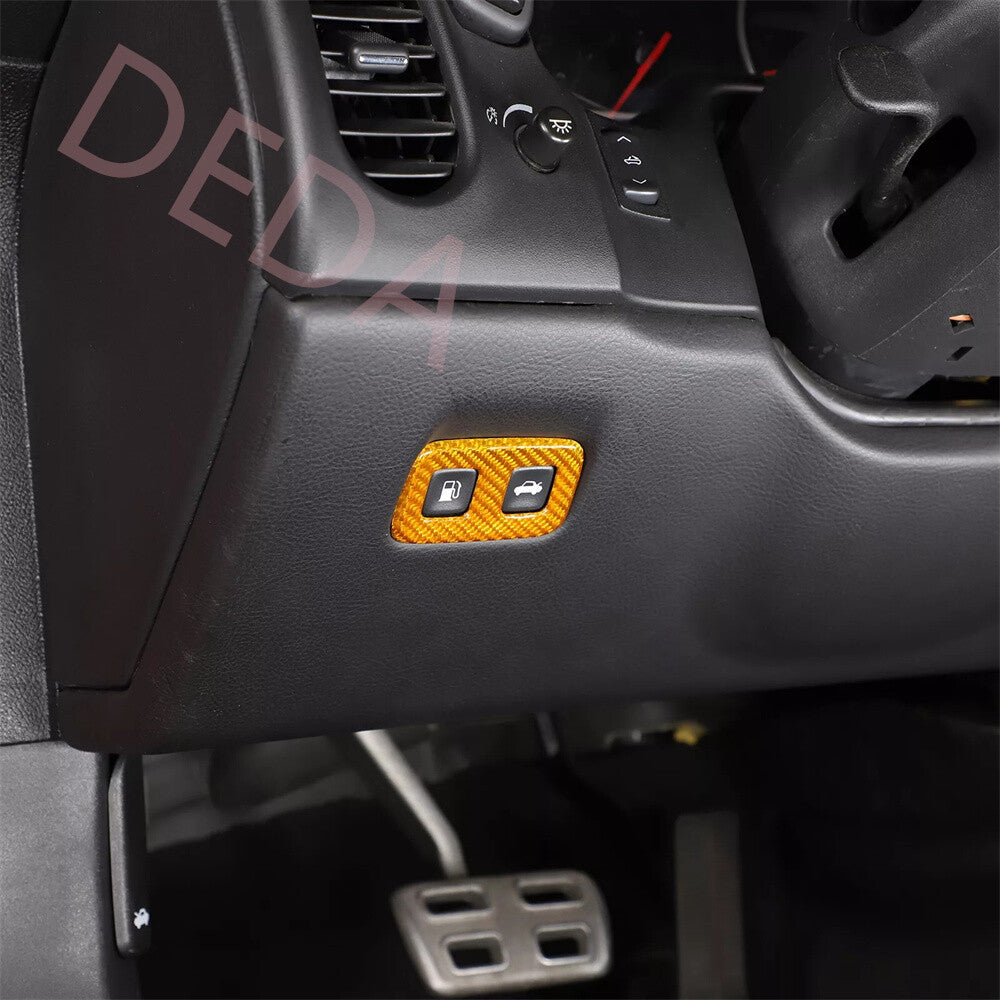 Yellow Carbon Fiber Fuel Tank Switch Button Trim for Chevrolet for Corvette C6 05-13
