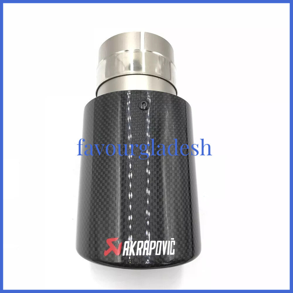 Universal AKRAPOVIC Exhaust Tip Muffler Carbon Fiber 63mm inlet 114mm outlet