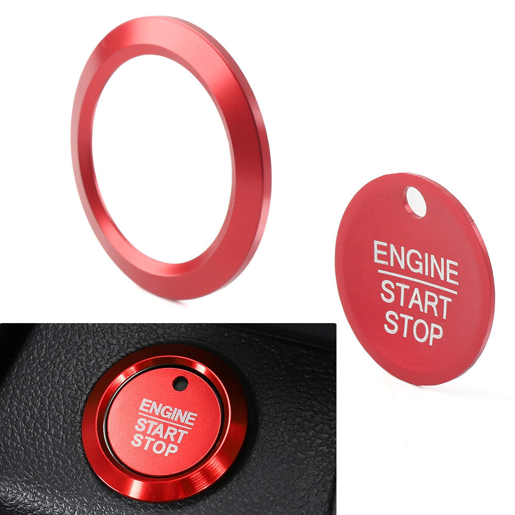 Engine Start Stop Switch Button Cover Trim Fit for Ford F150 2015-2020 Red