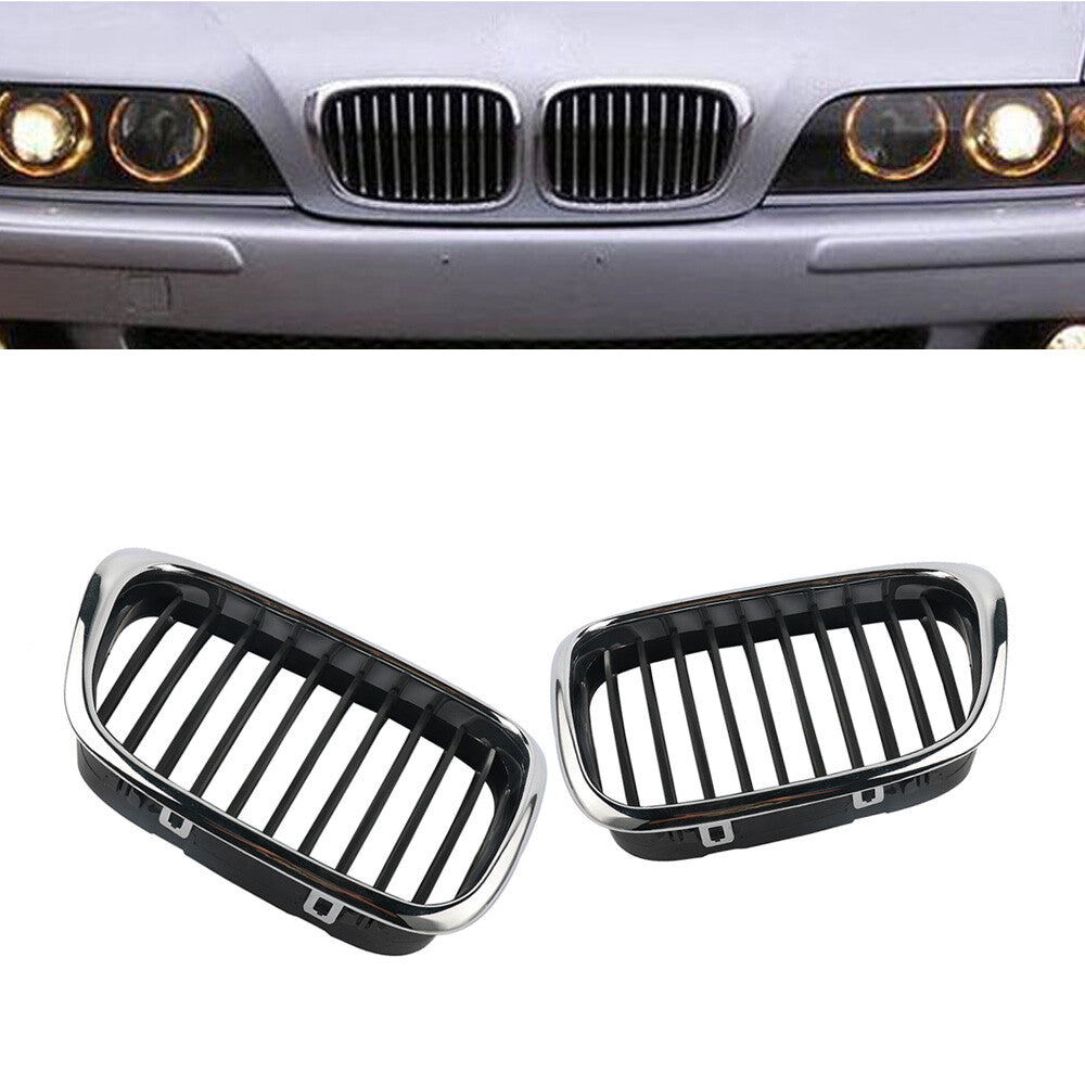 2pcs Front Left Right Kidney Grille Grill for BMW E39 525i 530i M5 2001 - 2003