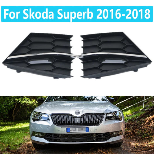 Fog Lamp Frame Front for Skoda Superb 2016-2018 Bumper Lower Grille Trims Panel