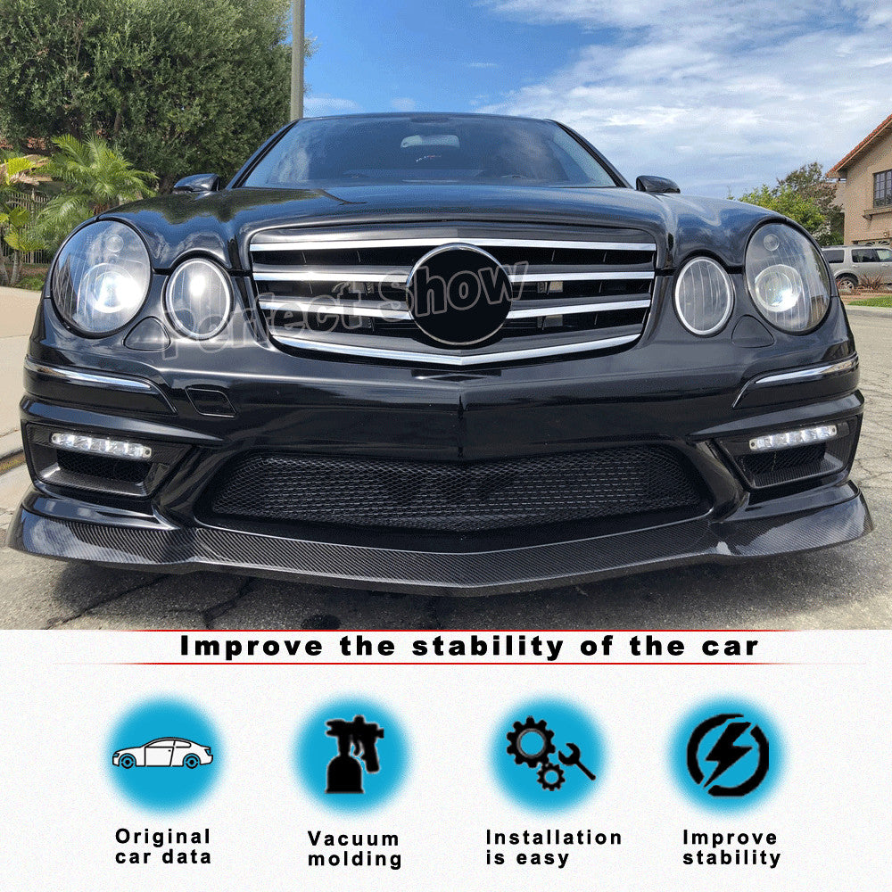 for Mercedes-Benz W211 E63 2006-2009 Carbon Fibre Front Bumper Lip Spoiler
