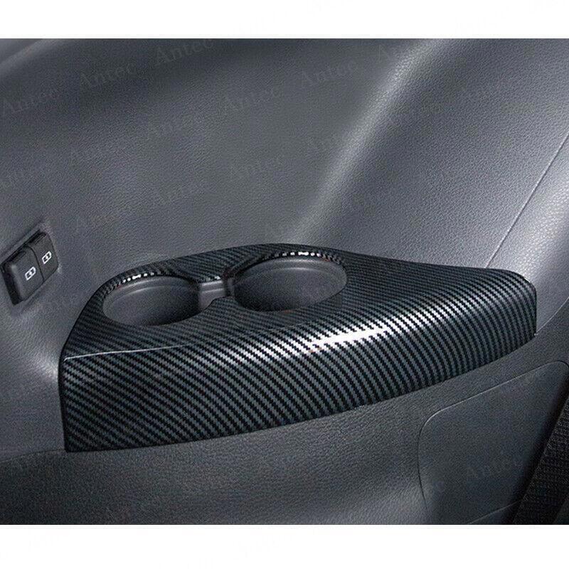 2X ABS Carbon Fiber Rear Row Water Cup Holder Cover Trim for Toyota for Sienna 21-24