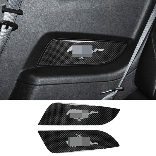 Carbon Fiber Interior Rear Door Panel Decorative Trim for Ford for Mustang 2009-2013