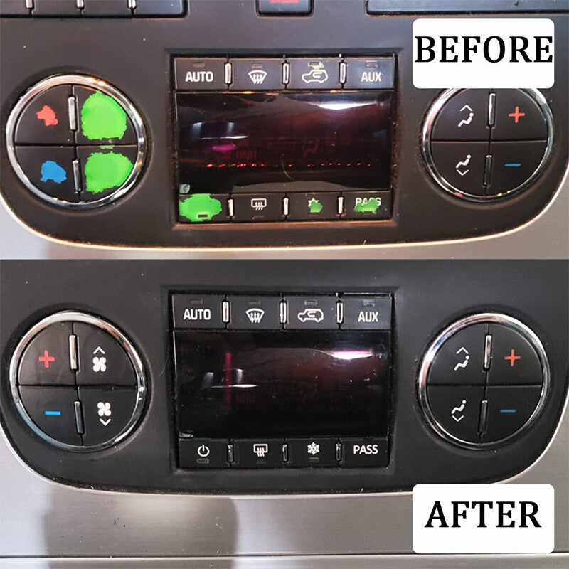 3AC Dash Button Repair Kit Sticker for Ruined Faded Auto Climate Control Decals