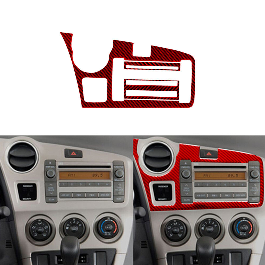 3X Red Carbon Fiber Center Console Panel Cover Trim for Toyota Matrix 2009-14
