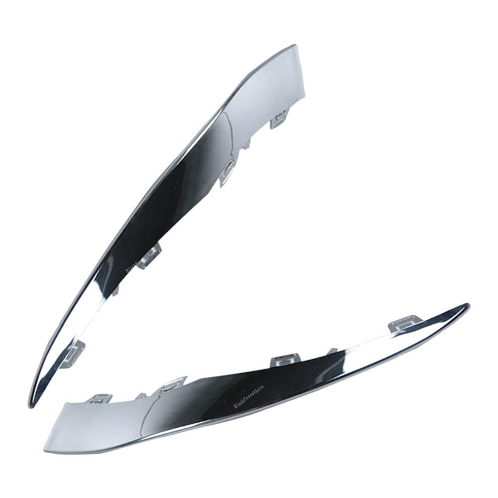 2Pcs Fit for Mercedes W205 C-Class 2019-2020 Chrome LHRH Front Bumper Moulding Trim