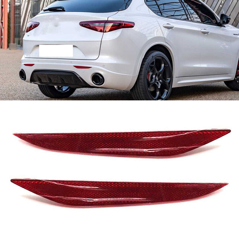 Pair for Alfa Romeo for Stelvio 2017-2022 Rear Bumper Reflector Rear Brake Lamp