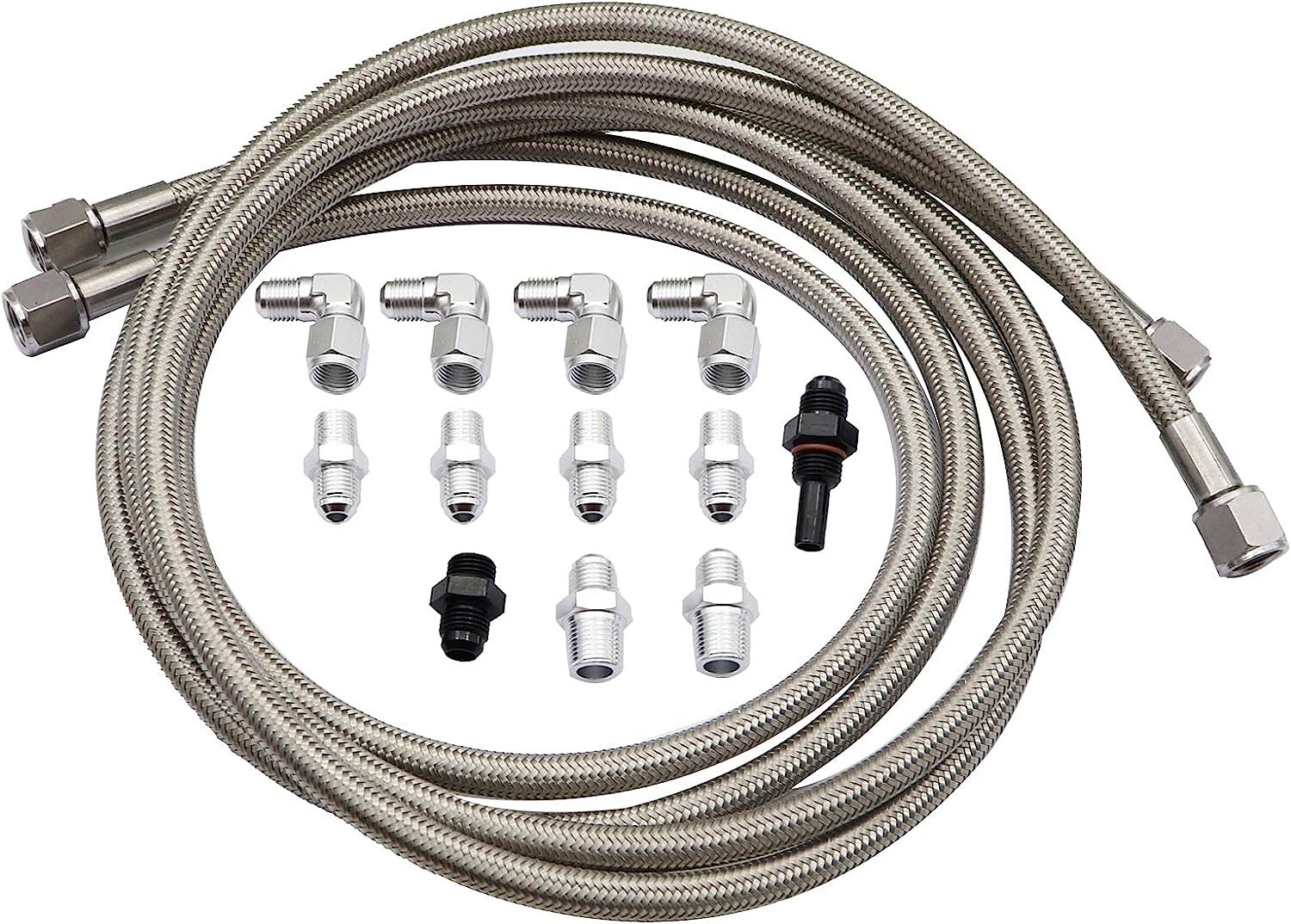 New 70-inch flexible SS braided transmission cooler hose cable for GM for Chevrolet 4L80E