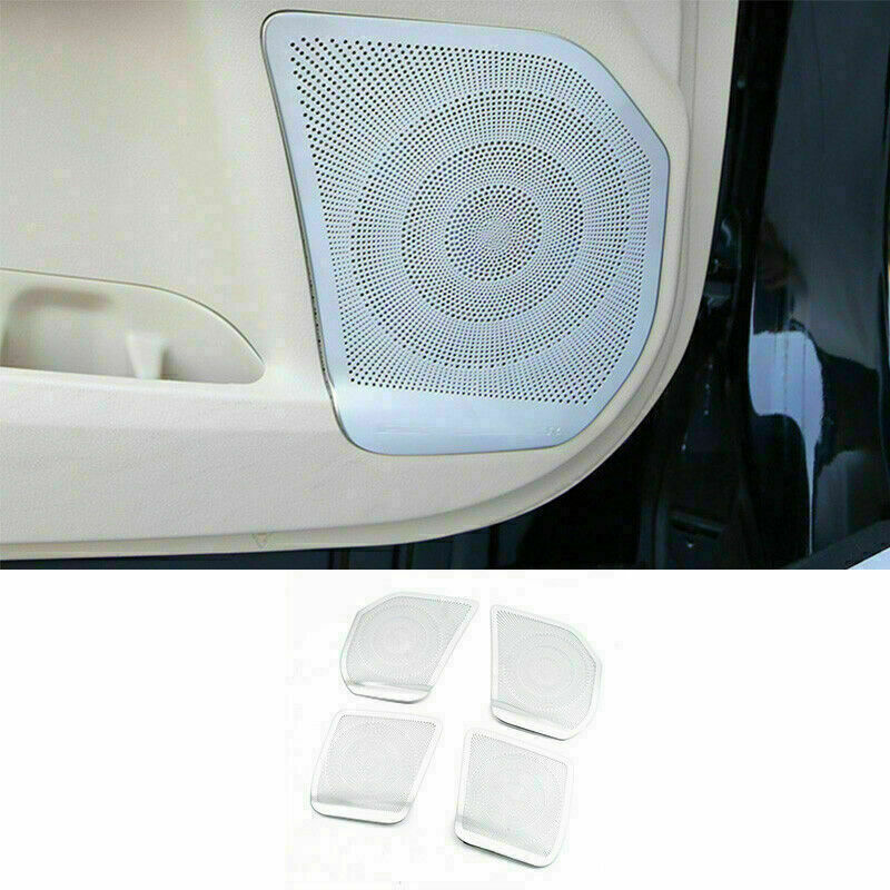 4X for Toyota Highlander 2014-2019 Silver Interior Door Speaker Cover Panel Trim