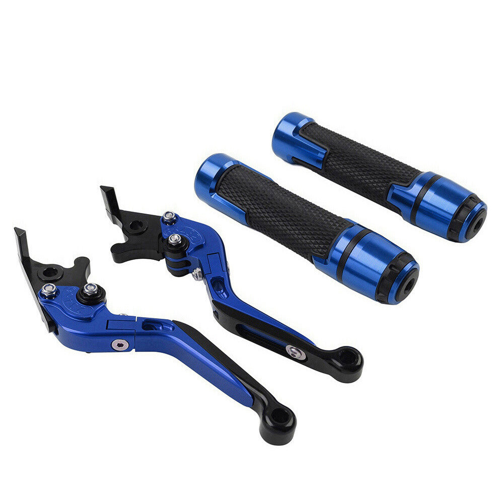 Folding Extendable Brake Clutch Levers Handlebar Grip Set for Suzuki GSXR600 NEW