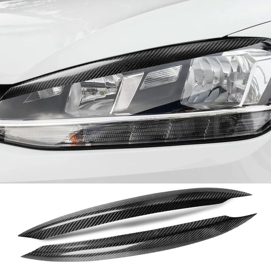 Carbon Fiber Headlight Eyebrow Eyelids Trim for Volkswagen for VW for Golf 7 Mk7 2013-18