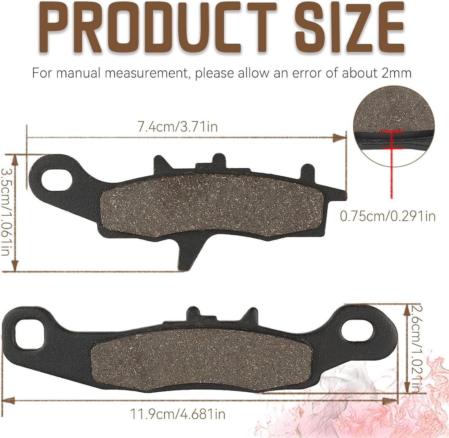 Brake Pads for Kawasaki Prairie 650 4x4 KVF650/Brute for Force 650 KVF 650/KFX700