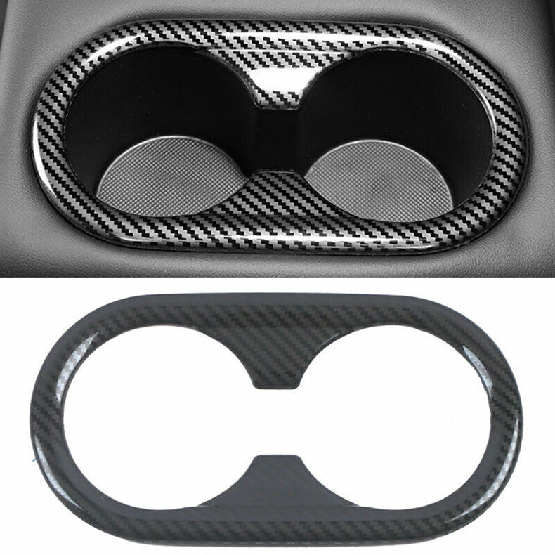 for Kia K5 2021-2023carbon fiber Car Inner Rear Water Cup Panel frame Cover Trim