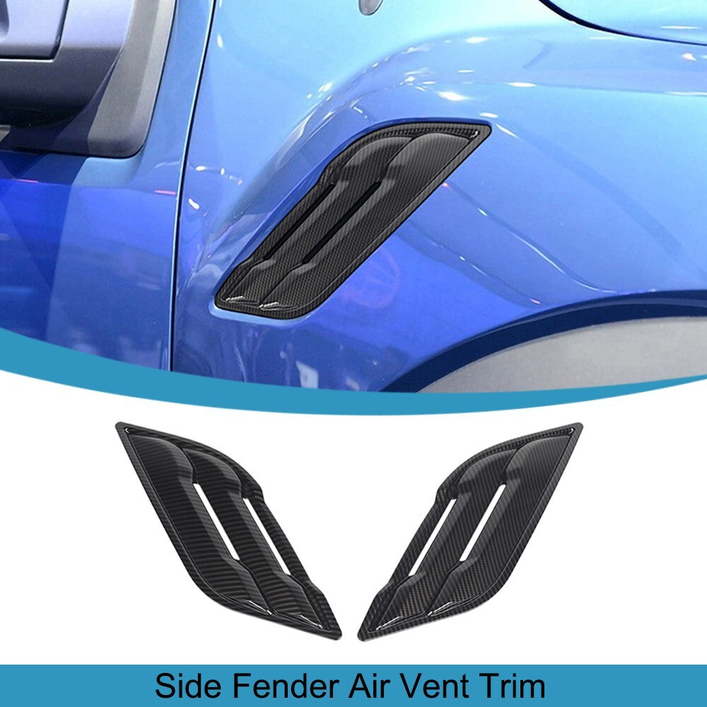Carbon Fiber Side Fender Air Vent Outlet Cover Panel Trim for Ford F150 2015-20