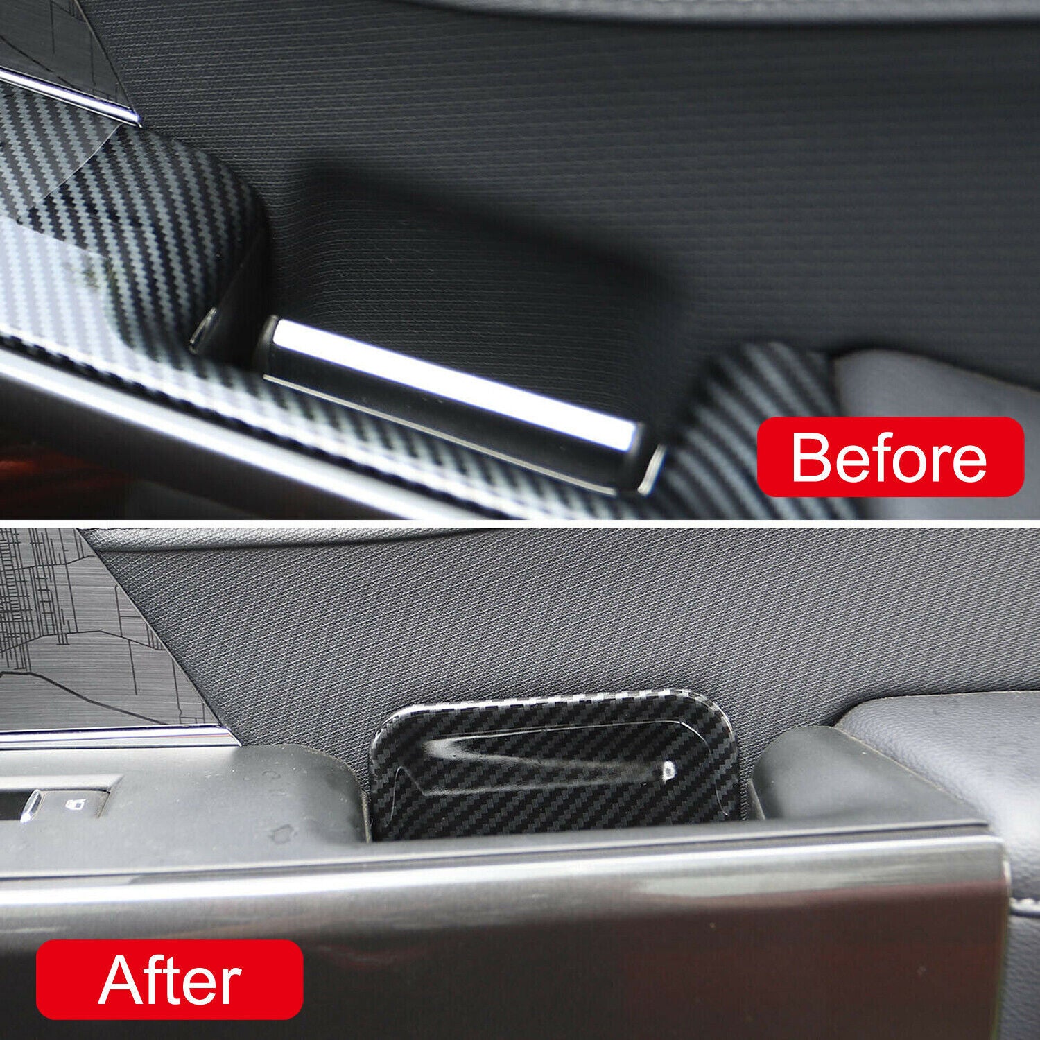 for Ford F-150 2021-2023 Carbon fiber Interior Car Door Handle Bowl Cover Trim