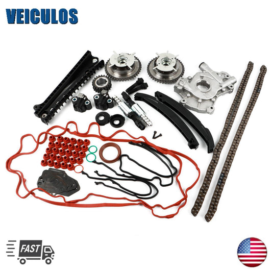 Timing Chain Kit+Cam Phaser+Solenoid Valve+Oil Pump for 2004-2008 for Ford 5.4L 3V