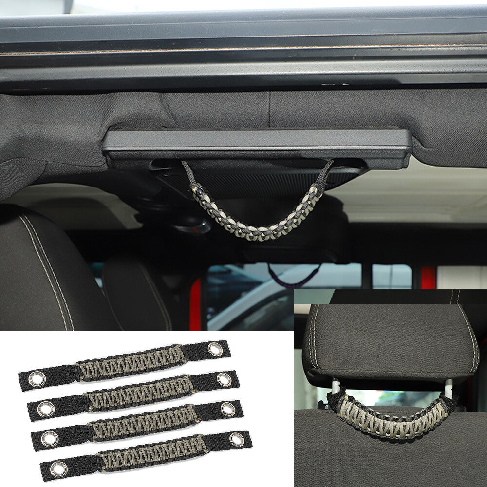 4¡Á Headrest Top Roll Bar Grab Handles Grip Fit for Jeep for Wrangler YJ TJ JK JL JT