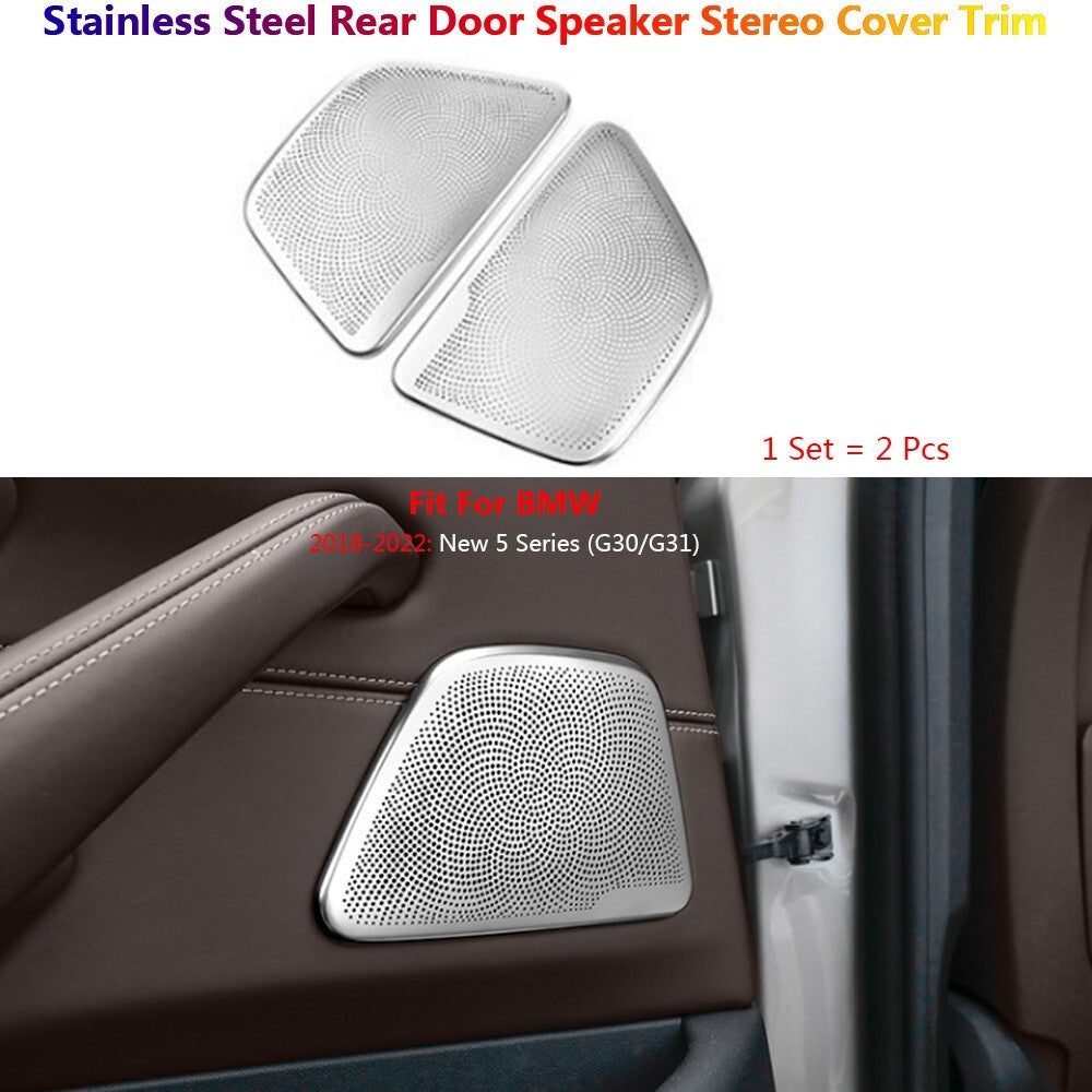 Stainless for BMW 5 Series G30 Car Interior Rear Door Speaker Stereo Cover Trims