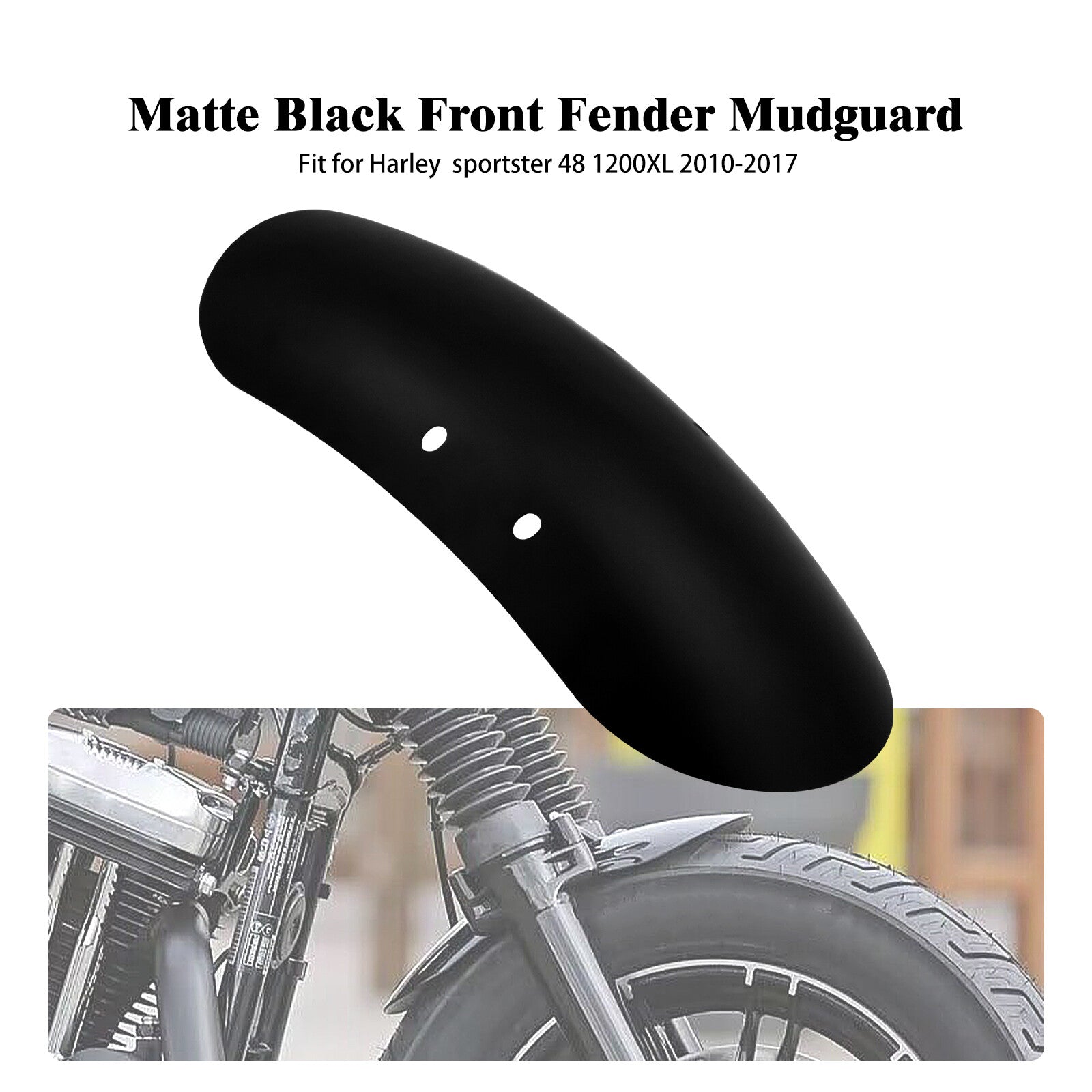 Matte Black Front Fender Mudguard Cover Fit for Harley Forty Eight 48 1200 10-22