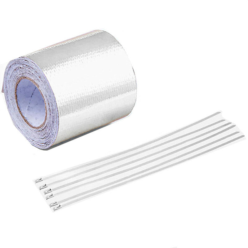 5M Car Exhaust Pipe Heat Shield Wrap Tape Foil Heat Insulating Tape Wrap Shield