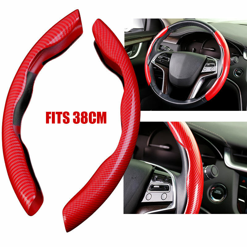 Red Carbon Fiber Universal Car Steering Wheel Booster Cover Non-Slip Accessories