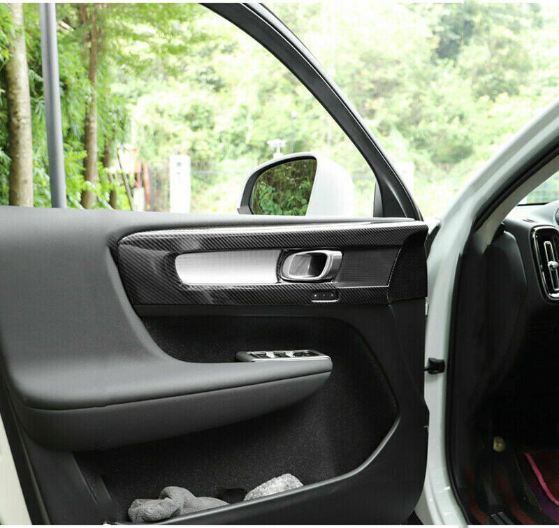 for Volvo XC40 19-22 Carbon fiber ABS Inner Door Handle Bowl Panel Cover Trim 4x