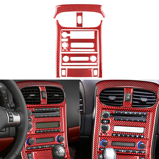 8X Red for Chevrolet for Corvette C6 Carbon Fiber Center Control Panel Cover Type C