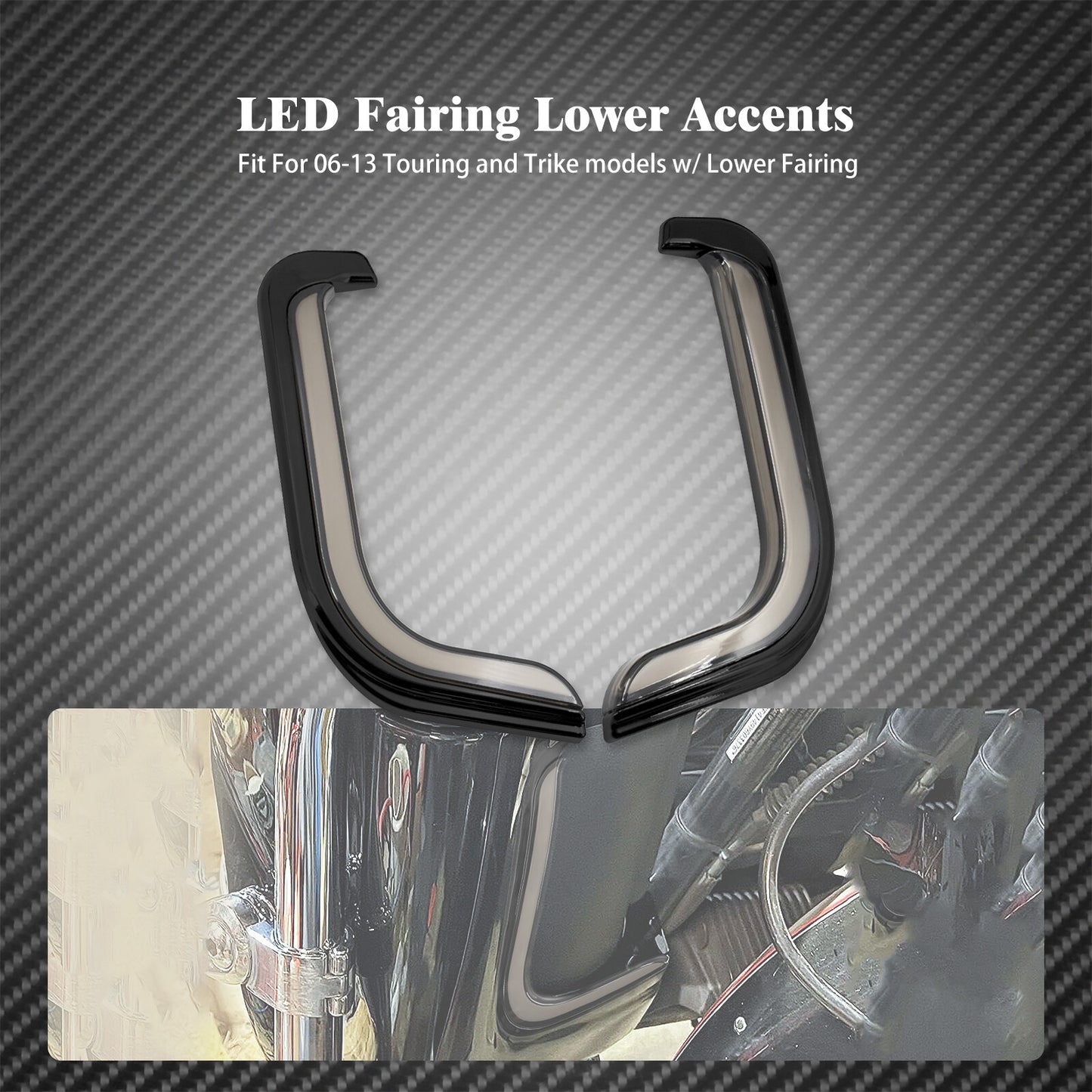 LED Fairing Lower Light Accent Light Turn Signal Fit for Harley Touring 2006-13