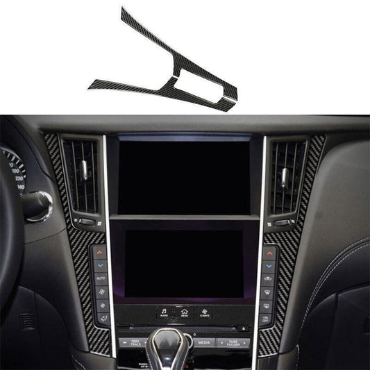 Real Carbon Fiber Central Console Both Side Strip Trim for Infiniti Q50 14-2023