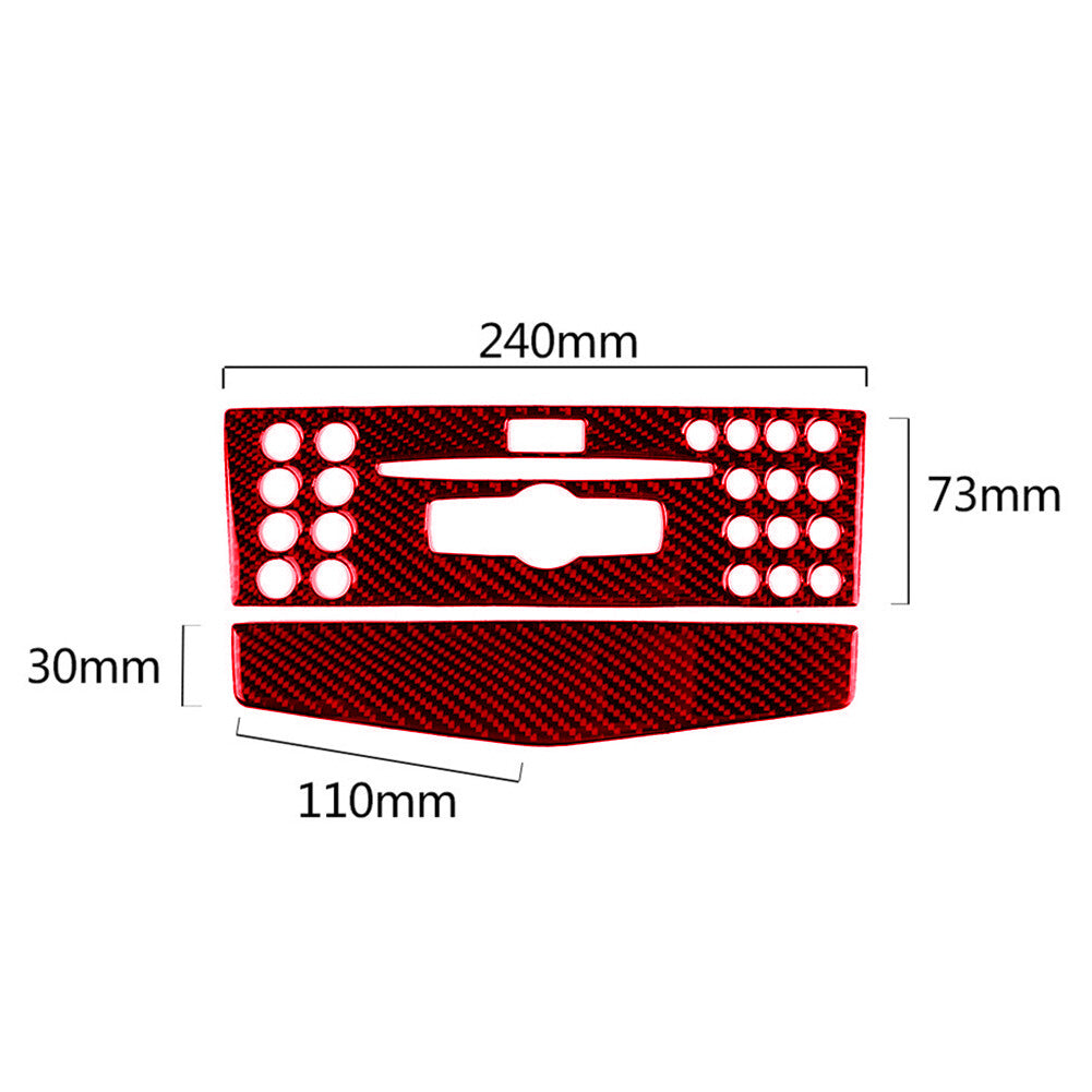 Red Carbon Fiber Console CD Trim for Mercedes-Benz C-Class W204 2007-2010