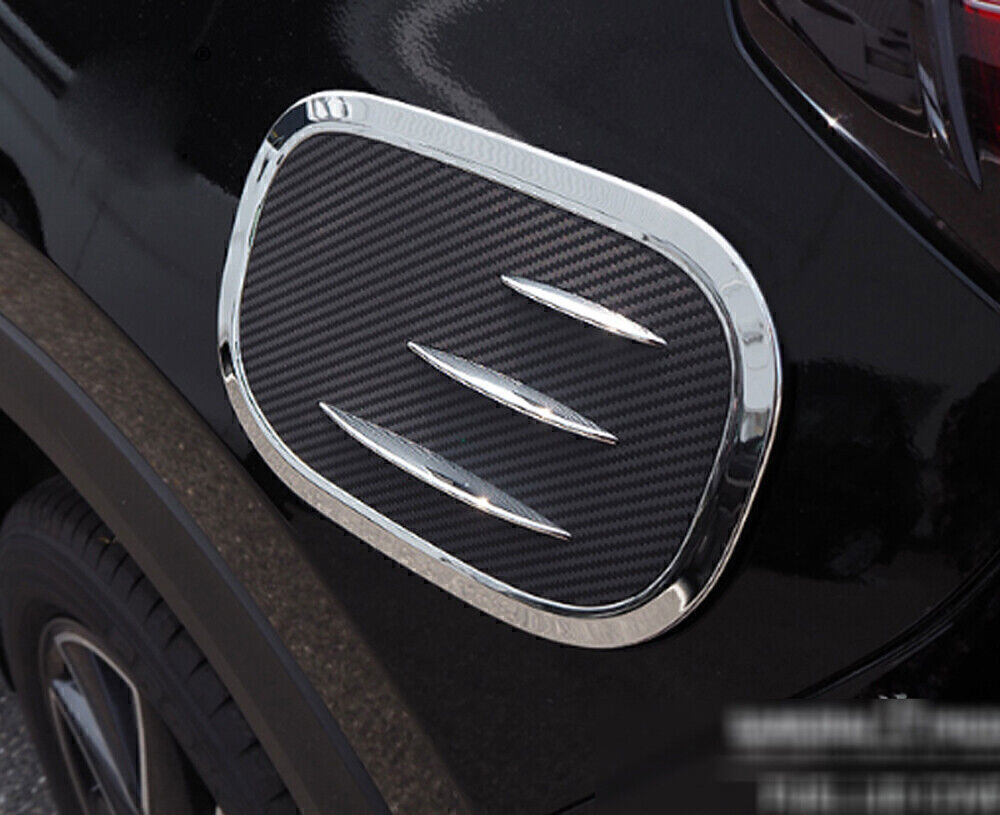 for Mazda CX-5 2017-2021 Carbon Fiber Side Door Fuel Oil Tank Cap Cover Trim 1X